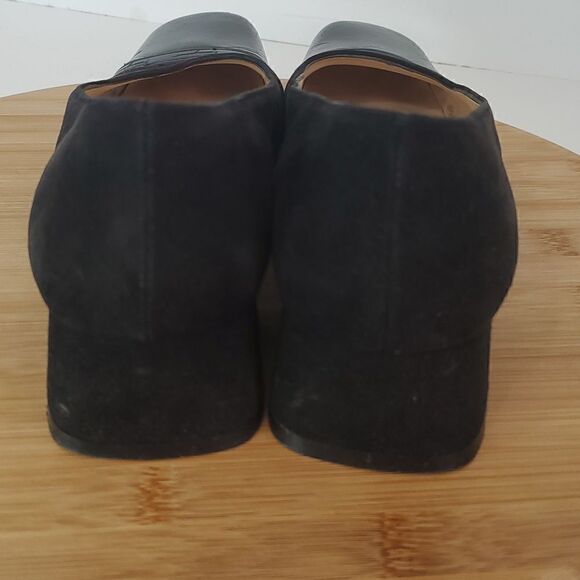 Salvatore Ferragamo Sonia Black Cap Toe Block Heel Pump Size 9 - Picture 9 of 13